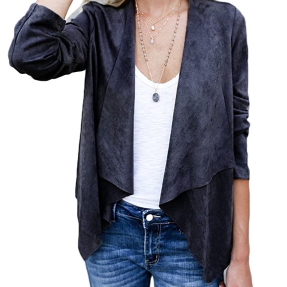 Sweaters - NWOT Open Front Faux Suede Jacket/Cardigan/Blazer